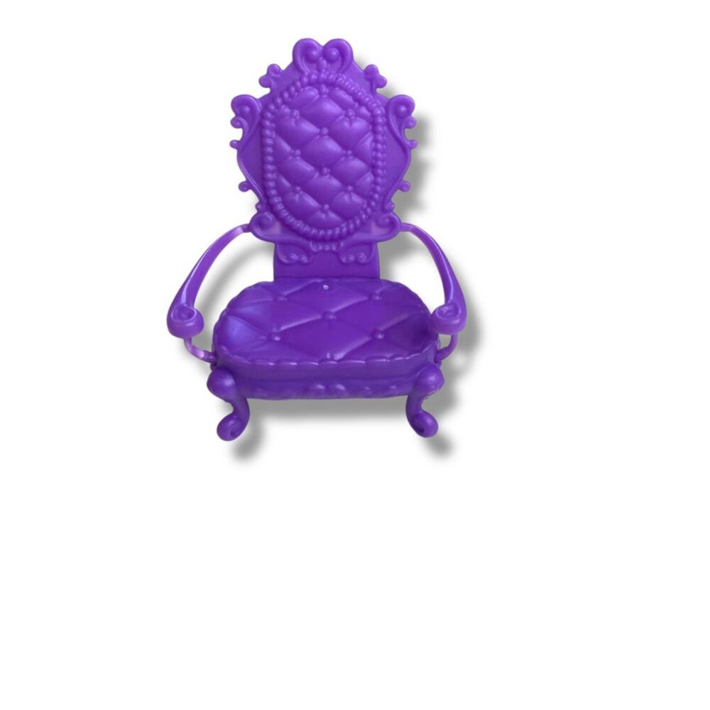 Purple Plastic Dollhouse Miniature Arm Chair 3" Ornate